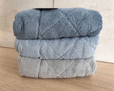Набір турецьких махрових рушників Cestepe MicroCotton Premium 3 штуки 50x90 Eva 1 щільність 600 г/м2