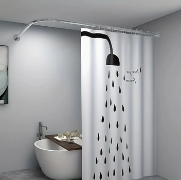 Карниз угловой 70*150 см из нержавеющей стали для шторки в ванную 3125/70/150