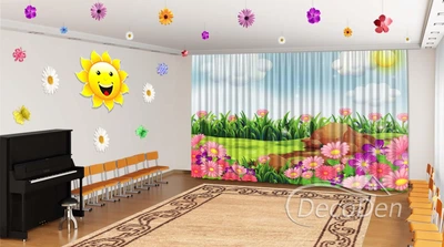 Весняні Фото Штори в дитячий сад PHOTODECOR "Квіткова галявина"