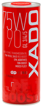 Трансмиссионное масло XADO Atomic Oil 75W-90 GL 3/4/5 RED BOOST 1 л (XA 26118)
