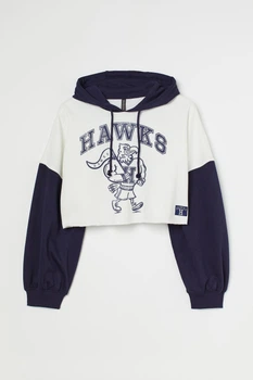 Худи H&M XXL бело синий принт 30071028033
