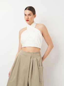 Кроп топ женский Zara 4043/263 M Белый (04043263250030)