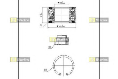 Підшипник колісний StarLine (LO00882)