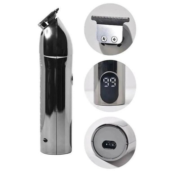 Тример для стрижки волосся та бороди Rozia HQ-301 3в1 USB сріблястий
