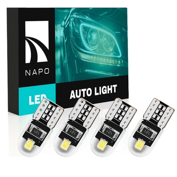 Комплект світлодіодних ламп NAPO LED T10-3030-2smd W5W T10 колір світіння білий 4 шт