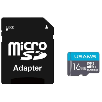 Карта пам'яті 16Gb USAMS US-ZB117 TF High Speed Card + адаптер SD (ZB117TF01)