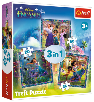 Пазли 3 в 1 Герої чарівного Енканто. Disney Encanto (20,36,50 ел.) 34866 (Trefl)