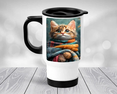Термокружка Cat, автомобильная термокружка #005 450 мл Белая