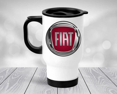 Термокружка Fiat автомобІльний бренд, автомобільний термокухоль #25 450 мл Біла