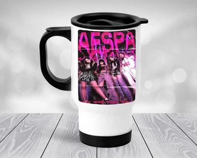 Термокружка K-pop aespa, автомобильная термокружка #003 450 мл Белая