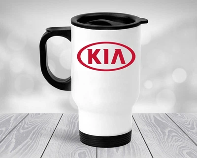 Термокружка KIA автомобІльний бренд, автомобільний термокухоль #41 450 мл Біла