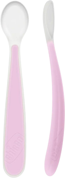 Ложка силіконова Chicco 6м+ Рожева 2 шт (06828.11)