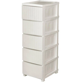 Комод R-plastic пластиковый R-Plastic Rotang на 5 ярусов, белый