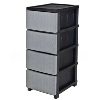 Комод Efe plastics пластиковый R-Plastic на 4 яруса серо-черный
