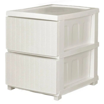 Комод R-plastic пластиковый R-Plastic Rotang на 2 яруса, белый