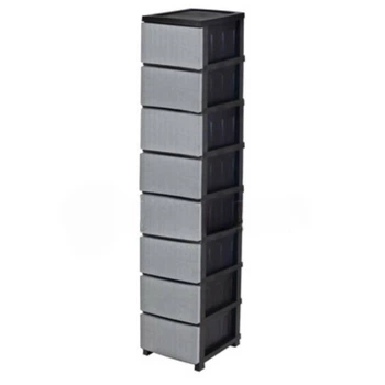Комод Efe plastics пластиковый R-Plastic на 8 ярусов серо-черный