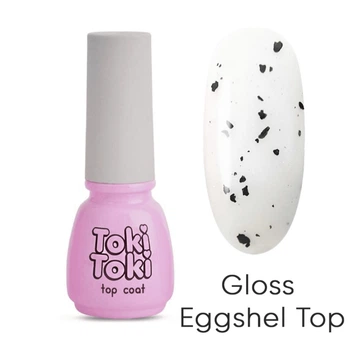 Топ без липкого слоя прозрачный с черными вкраплениями Gloss Eggshel Top Toki Toki 5 мл