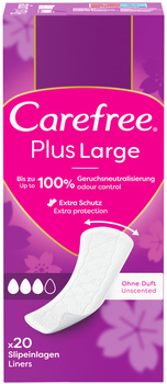 Щоденні гігієнічні прокладки Carefree Plus Large 20 шт (3574661606248/3574661487649)