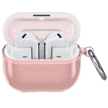 Защитный чехол Deexe Crystal Shield для Samsung Galaxy Buds 3 / Buds 3 Pro / Buds 3 FE - Transparent Pink