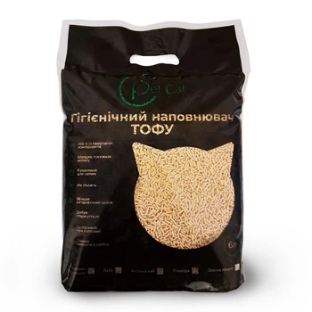 Гігієнічний наповнювач Тофу "Pet Cat" Класичний без аромату 6 л / 2,5 кг, made in Ukraine UA