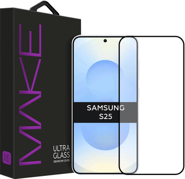 Захисне скло MAKE Ultra Glass для Samsung Galaxy S25 Black (MGU-SS25)