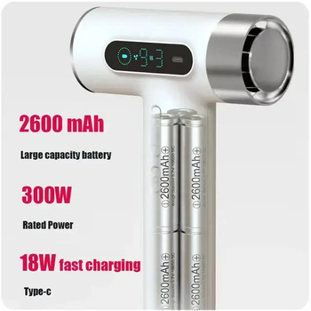 Фен для волос CFJ-5 аккумуляторный 15600 mAh, с горячим и холодным воздухом, 300W беспроводной