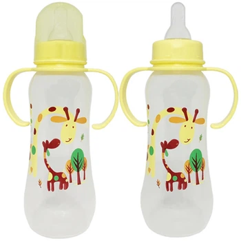 Детская бутылочка с соской Megazayka MGZ-0207 Y, с ручками, 250 мл (MGZ-0207 Yellow-RT)