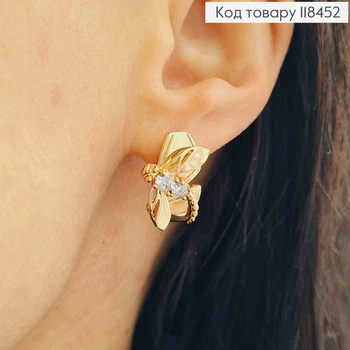Серьги "Стрекоза" с Блестящими камнями, 1,7см, английская застежка, золотистая бижутерия из медсплава Xuping