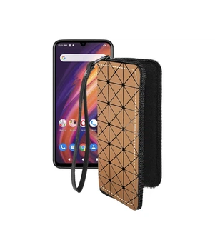 Чохол-гаманець з екошкіри для телефону Lenovo A6 Note Коричневий ромб