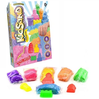 Кинетический песок Danko Toys KS-04-04U с формочками, 6 цветов, 600 гр. (KS-04-04U-RT)