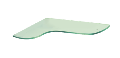 Полиця скляна настінна кутова фігурна COMMUS PL22 UFС(450x350)