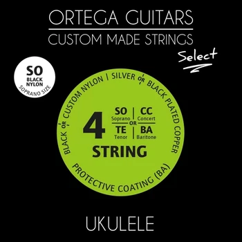 Струны для укулеле сопрано Ortega Custom Select Black Nylon UKSBK-SO (R127683)