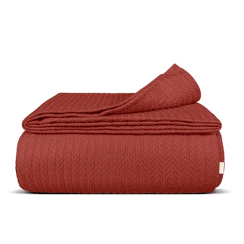 Покривало 240х260 Сinnamon Knitted Braid COSAS кориця