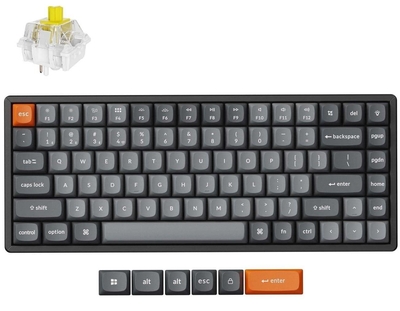 Клавіатура Keychron K2 Max 84Key, K Super Banana, WL/BT/USB-A, QMK, EN/UKR, RGB, чорний (K2M-C4-UA)