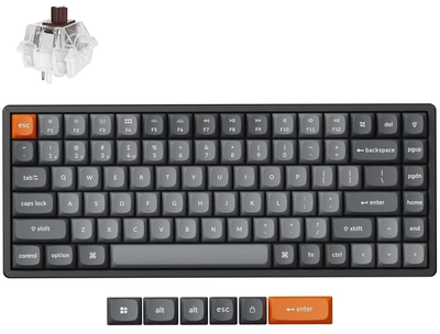 Клавіатура Keychron K2 Max 84Key, K Super Brown, WL/BT/USB-A, QMK, EN/UKR, RGB, чорний (K2M-C3-UA)