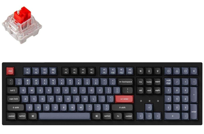 Клавіатура Keychron K10 PRO 100Key, K pro Red, WL/BT/USB-A, Hot-Swap, QMK, EN/UKR, RGB, чорний (K10P-H1-UA)