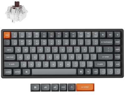 Клавіатура Keychron K2 Max 84Key, K Super Brown, WL/BT/USB-A, Hot-Swap, QMK, EN/UKR, RGB, чорний (K2M-J3-UA)
