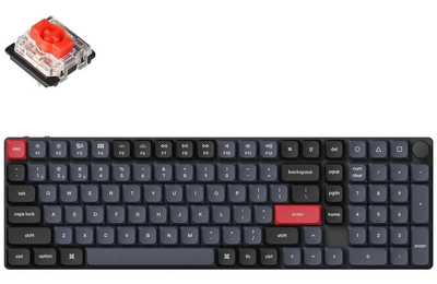 Клавіатура Keychron K17 100Key, Gateron MX 2.0 Red, WL/BT/USB-A, QMK, White Led, чорний у центрі (K17P-A1-UA)