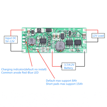 Модуль зарядное DC 12V Charging Step Up Booster Module for 18650 Lithium Battery UPS