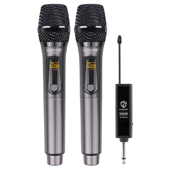 Беспроводная караоке система G-Mark X220U 2 динамических микрофона 18650 Grey (677066)