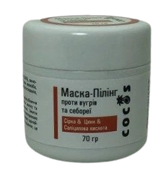 Маска-пилинг против угрей и себореи "Сера 25%, цинк 10%, салициловая кислота 5%" - Cocos 70g (1414602-26534716)