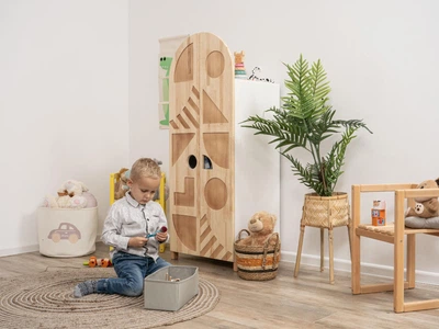 Детский шкаф "Геометрия" BusyWood Натуральное дерево