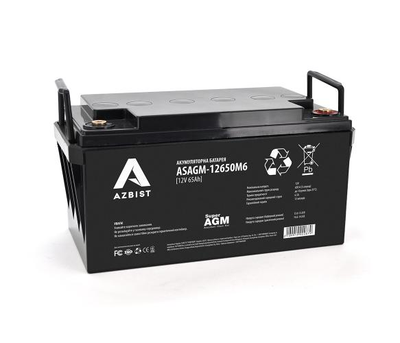 Акумулятор AGM 65 Ah 12V AZBIST Super ASAGM-12650M6 348 х 168 х 178, 19kg