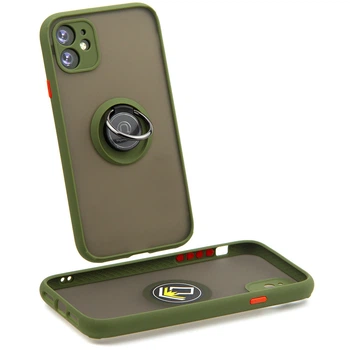Чехол Fiji Colorframe для Apple iPhone 11 матовый бампер с кольцом подставкой Khaki