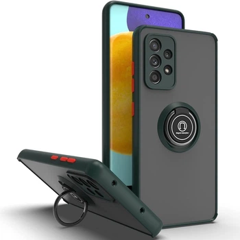 Чехол Fiji Colorframe для Samsung Galaxy A52 (A525) матовый бампер с кольцом подставкой Green