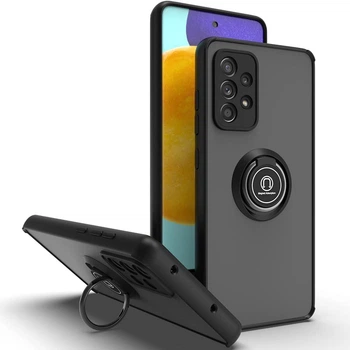 Чохол Fiji Colorframe для Samsung Galaxy A72 (A725) матовий бампер з кільцем підставкою Black