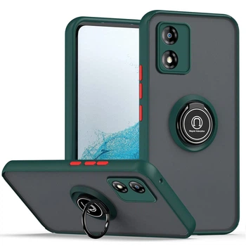 Чехол Fiji Colorframe для Motorola E13 матовый бампер с кольцом подставкой Green