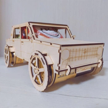Подарочный Алко-автомобиль Жигули на 2 банки пива и закуску 38х14х15 см (EW817544322)