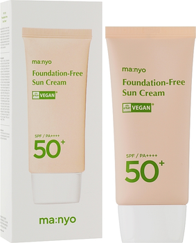 Сонцезахисний крем з тонувальним ефектом - Manyo Foundation Free Sun Cream SPF 50+ PA ++++ 50ml (1153296-107285)