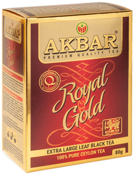 Чай чорний цейлонський крупнолистовий Akbar Royal Gold 80 г (5014176012649)
